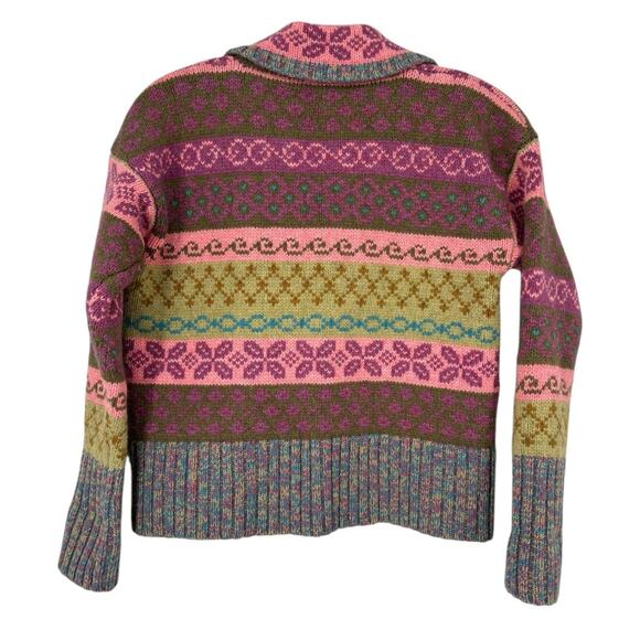 Sundance Fair Isle Cardigan Sweater Womens Small Cottagecore Prairie - Picture 3 of 9